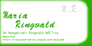 maria ringvald business card